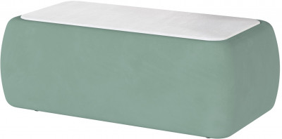 Стол журнальный Дизи мятный/мдф холст белый