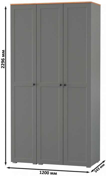 Остин Набор шкафов 01, цвет серый графит/дуб крафт золотой, ШхГхВ 120х54,3х229,6 см., универсальная сборка