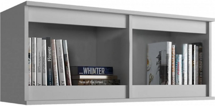 Челси Полка навесная (Антресоль малая) (Белый глянец, Дуб Сонома)