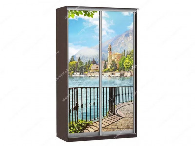 Шкаф купе Модерн 905х600 2-х дверный фотопечать №4 венге