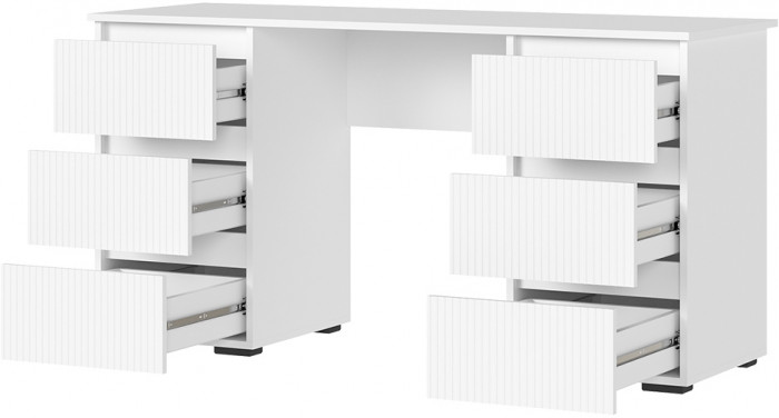Хелен ПС 02 Письменный стол (1,420х0,730х0,500) белый супермат/белый