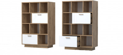 Эго Комод К-1 ПД (Глянец Белый/Дуб Крафт Золотой)