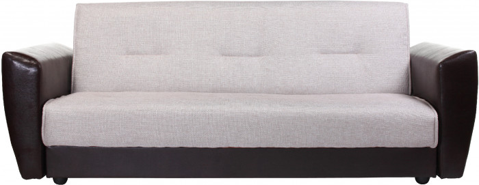 Диван-кровать Амстердам, 140х190, книжка, рогожка/экокожа, бежевый