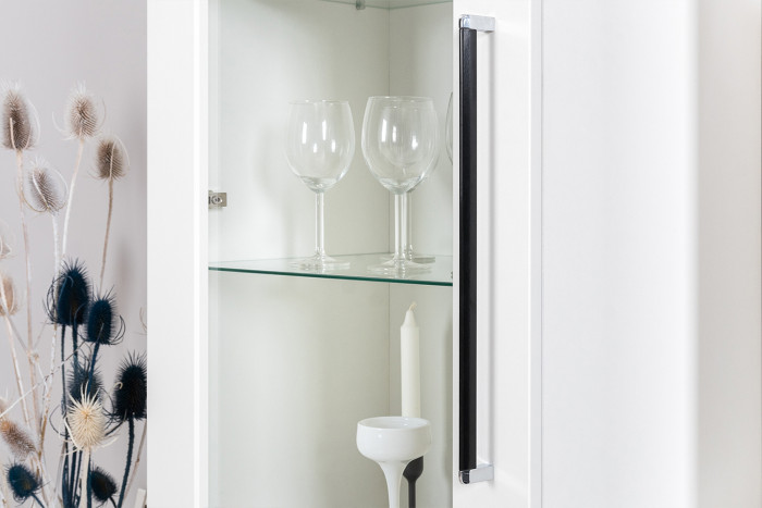 Валенсия Гостиная № 056, ЛДСП белый шагрень/МДФ белый шагрень