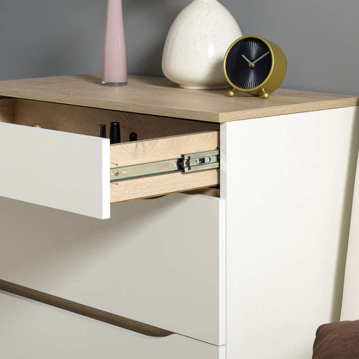 Муссон 13.97 Комод + Зеркало СВК, белый/дуб эндгрейн элегантный