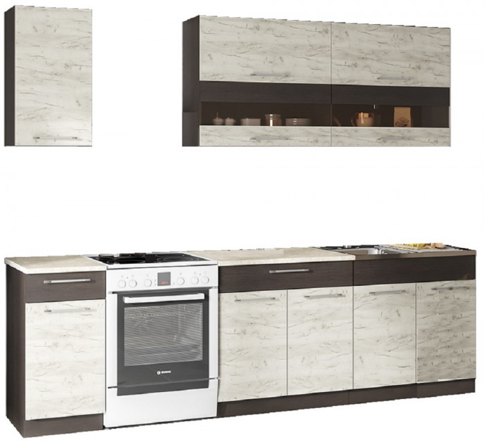 Кухонный гарнитур Маша 2.0 м, дуб крафт белый