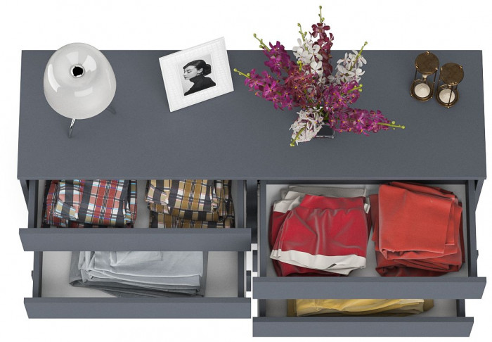 Мори Комод МК1380.6, цвет графит, ШхГхВ 138х41х73 см.