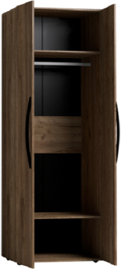 Шкаф для одежды с зеркалом Nature 54, дуб табачный