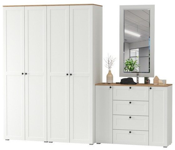 Остин Прихожая 52, цвет серый графит/дуб крафт золотой, ШхГхВ 280х54,3х229,6 см., универсальная сборка