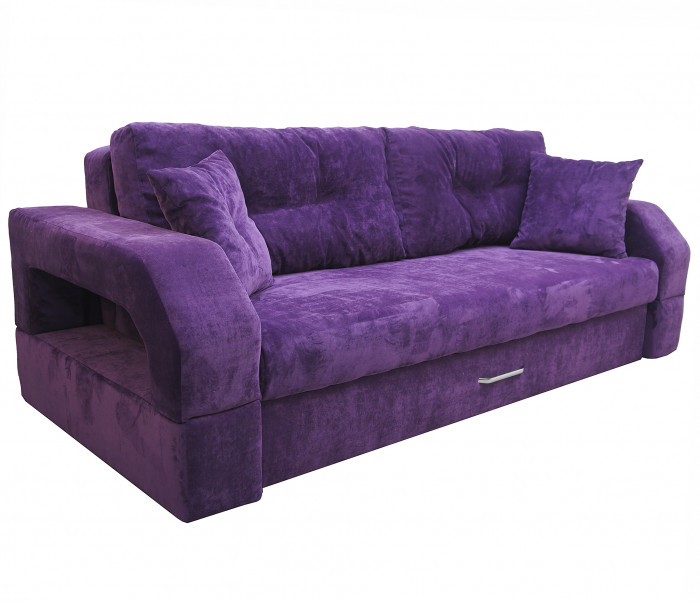 Диван еврокнижка Манчестер с подсветкой,160 ВЕЛЮР 08 ФИОЛЕТОВЫЙ