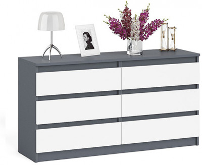 Мори Комод МК1380.6, цвет графит/белый, ШхГхВ 138х41х73 см.