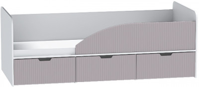 Детская кровать Бриз-3 МДФ, Правая Белый/Ирис (Полосы)