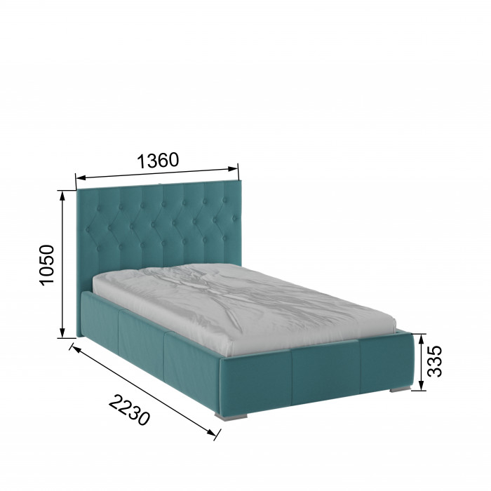 Октавия Кровать интерьерная 120 бирюза ромб, ортопед