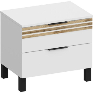 Модульная спальня Нао, набор №2, Дуб вотан/Белый (Профиль МДФ Дуб вотан)