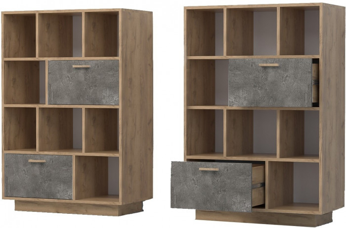 Эго Комод К-1 ПД (Камень Темный/Дуб Крафт Золотой)