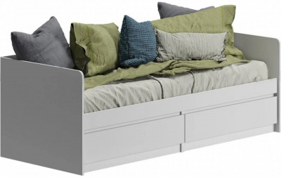 Челси Кровать 80 (Белый глянец, Белый)