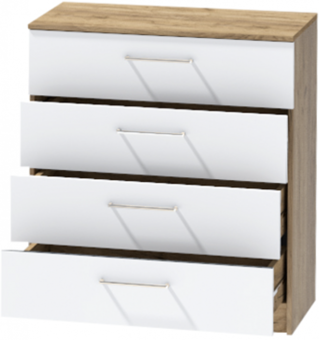 Комод №1 "Иннэс-7", Крафт золотой/Белый