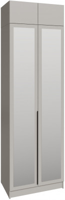 Шкаф 0,8 с антресолью и зеркалом Мадрид, Кашемир