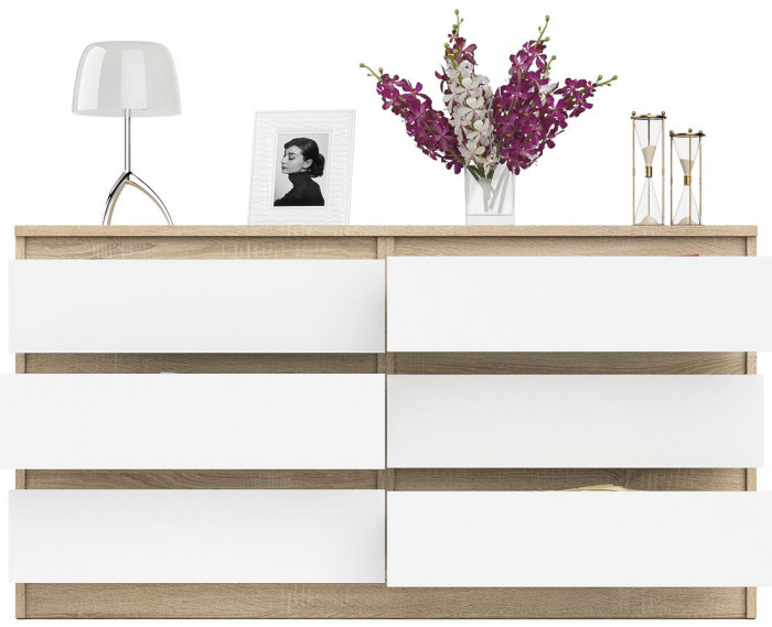 Мори Комод МК1380.6, цвет дуб сонома/белый, ШхГхВ 138х41х73 см.