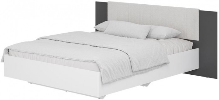 Кровать 1,6 м "Шарм" КР-18 Белый/ Графит