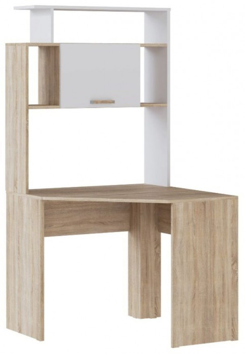 Компьютерный стол Квартет-12+стеллаж  дуб сонома/белый