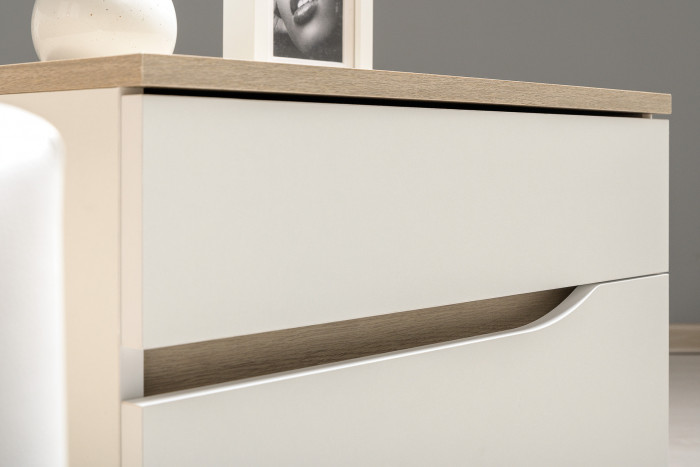 Муссон Спальня № 04, белый/дуб эндгрейн элегантный/искусственная кожа белая