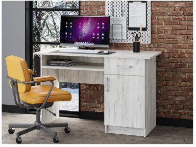 Стол письменный ПС-01 (с дверкой) (Дуб Крафт белый)