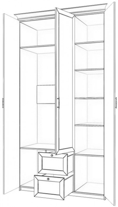 Бэль Шкаф трехдверный Слоновая кость