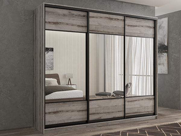 Шкаф-купе Кааппи 6 Эвок Окаменелый 260х45х230 см