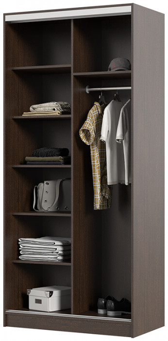 Альянс 1,0 м шкаф-купе (1000*2200*610 мм) венге/белфорт