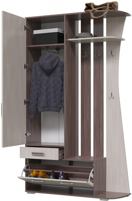 Прихожая 2-3424бод.тем/св Мокко, бодега тёмный/бодега светлый