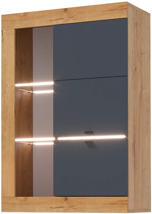 Прага Витрина универсальная ЛДСП Дуб вотан/Графит