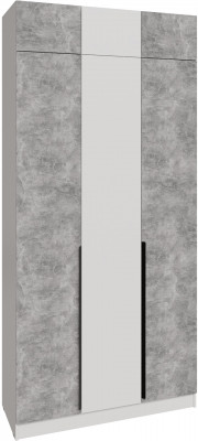 Шкаф 1,2 с антресолью Мадрид, Белый/Ателье светлое