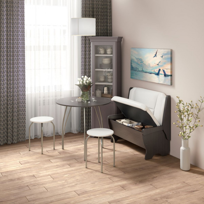 Кухонный набор Лотос скамья 950 - стол - табурет / венге/милк