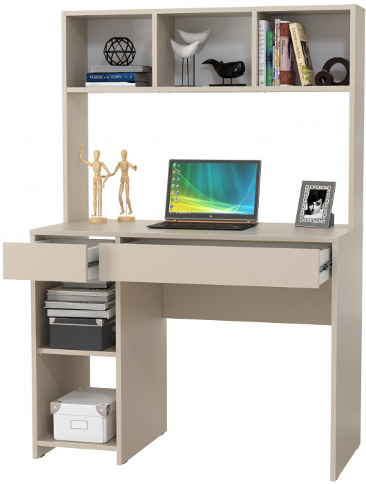 Стол компьютерный Комфорт 12.77F, цвет сатин, ШхГхВ 100х49,8х147 см., универсальная сборка