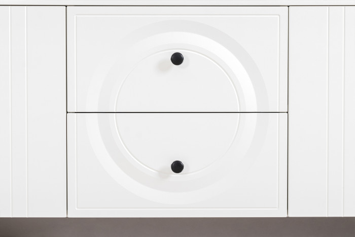 Валенсия Гостиная № 064, ЛДСП белый шагрень/МДФ белый шагрень