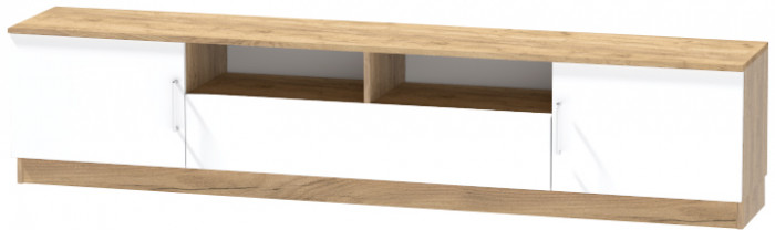 Тумба-3 под ТВ напольная "Иннэс-7", Крафт золотой/Белый