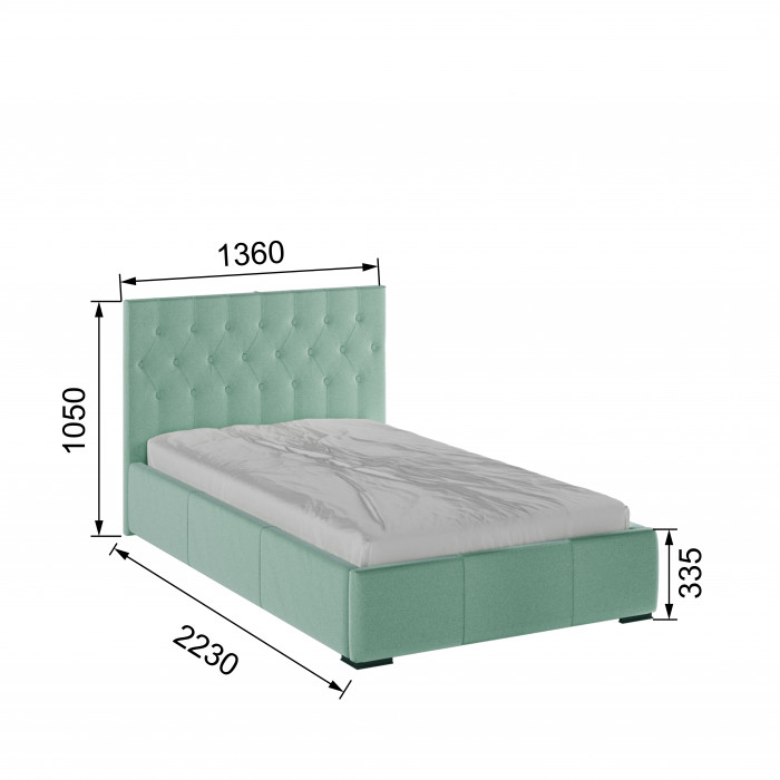 Октавия Кровать интерьерная 120 мятный ромб, ПМ