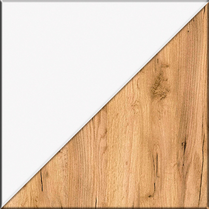 Октава Прихожая 04, цвет белый шагрень/дуб крафт золотой/фасады МДФ белый шагрень, ШхГхВ 194,7х35,4х197 см.