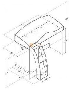 Модульная детская Соня (Соня 1 + Соня 2), Дуб молочный / Оранжевый