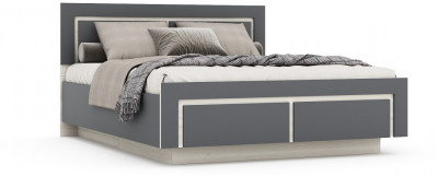 Кровать 160х200 "Ривьера" №1 с подъемным основанием - Ясень снежный/Графит
