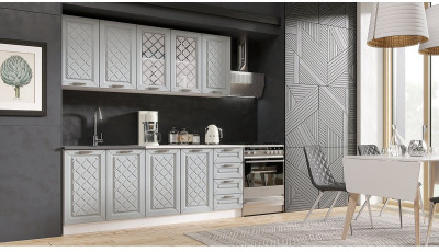 Кухня МДФ Агава 2000 (антрацит, Белый)