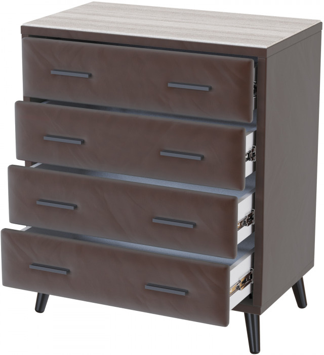 Комод интерьерный Пай коричневый/мдф сандал белый