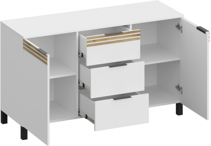 Модульная спальня Нао, набор №3, Графит/Профиль МДФ Дуб вотан