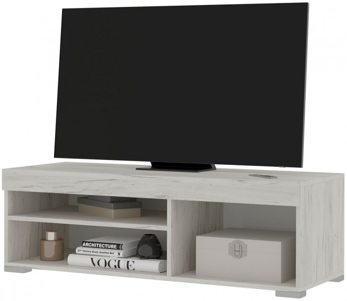 Гранд тумба под ТВ (1,202 х0,391х0,449) дуб крафт белый