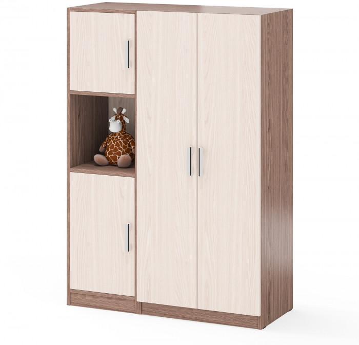 Шкаф С-МД-СК9Ш+Пенал С-МД-СК9П, ясень шимо светлый/ясень шимо тёмный