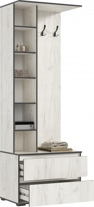 Норд Прихожая, композиция №2, Дуб крафт белый/Дуб крафт белый