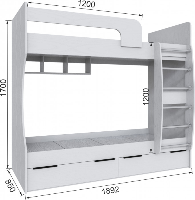 Набор мебели для подростковой "Мадрид", Белый