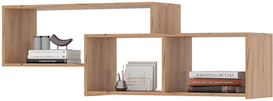 Хелен ПЛ 01 Полка (1,402х0,472х0,330) серый графит/дуб крафт золото