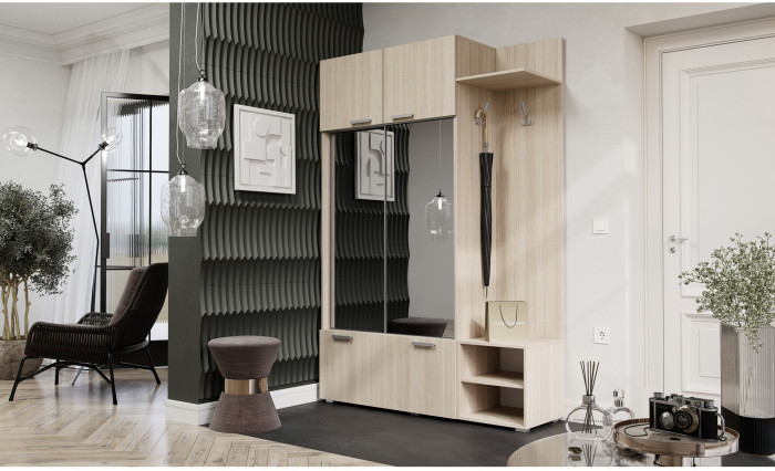 Прихожая Стелла ЛДСП (Крафт / Белый глянец)